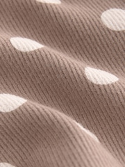Neutral Cream Spot Ribbed Flare Leggings (3mths-7yrs) - Image 6 of 7