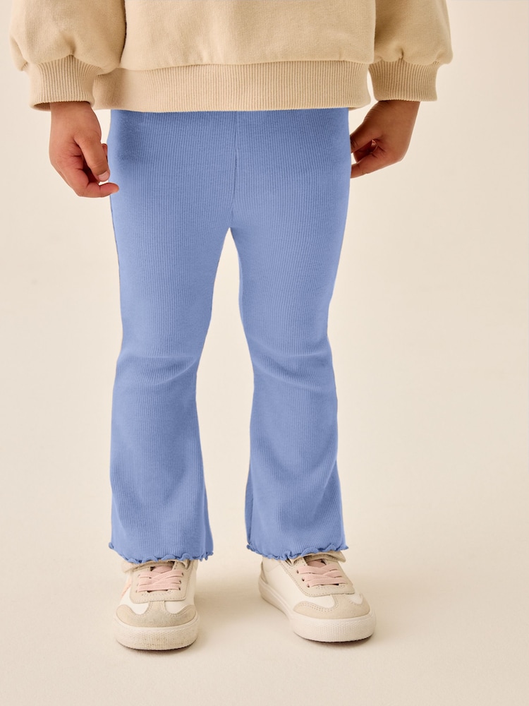 Light Blue Ribbed Flare Leggings (3mths-7yrs) - Image 1 of 3
