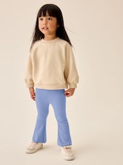 Light Blue Ribbed Flare Leggings (3mths-7yrs) - Image 2 of 3