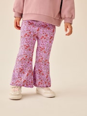 Purple Ditsy Floral Floral Flare Leggings (3mths-7yrs) - Image 1 of 8