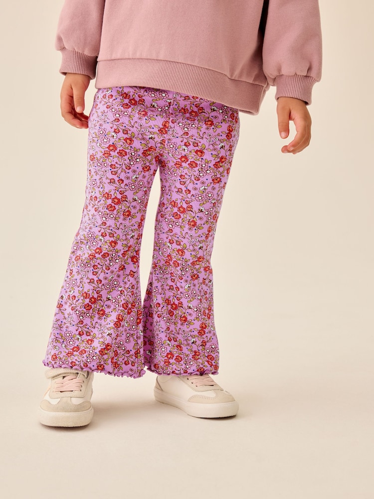 Purple Ditsy Floral Floral Flare Leggings (3mths-7yrs) - Image 1 of 8 Purple Ditsy Floral Floral Flare Leggings (3mths-7yrs) - Image 1 of 8