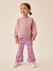Purple Ditsy Floral Floral Flare Leggings (3mths-7yrs) - Image 2 of 8
