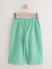 Grün/Pink gestreift - Gerippte Hose mit weitem Bein (3 Monate–7 Jahre) - Bild 5 von 7