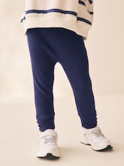 Navy Ribbed Button Cuffed Leggings (3mths-7yrs) - Image 1 of 7