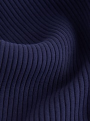 Navy Ribbed Button Cuffed Leggings (3mths-7yrs) - Image 6 of 7