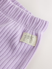 Lilac Purple Ribbed Wide Leg Trousers (3mths-7yrs) - Image 7 of 8