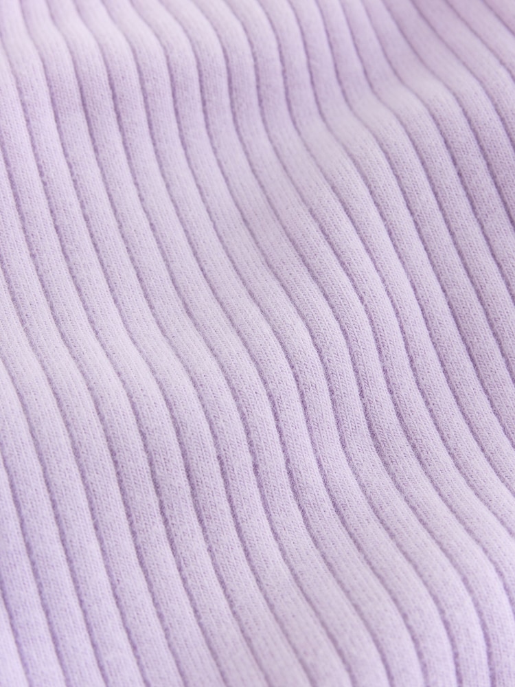 Lilac Purple Ribbed Wide Leg Trousers (3mths-7yrs) - Image 8 of 8