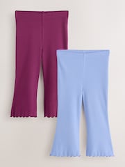 Burgundy Red Ribbed Flare Leggings (3mths-7yrs) - Image 1 of 10