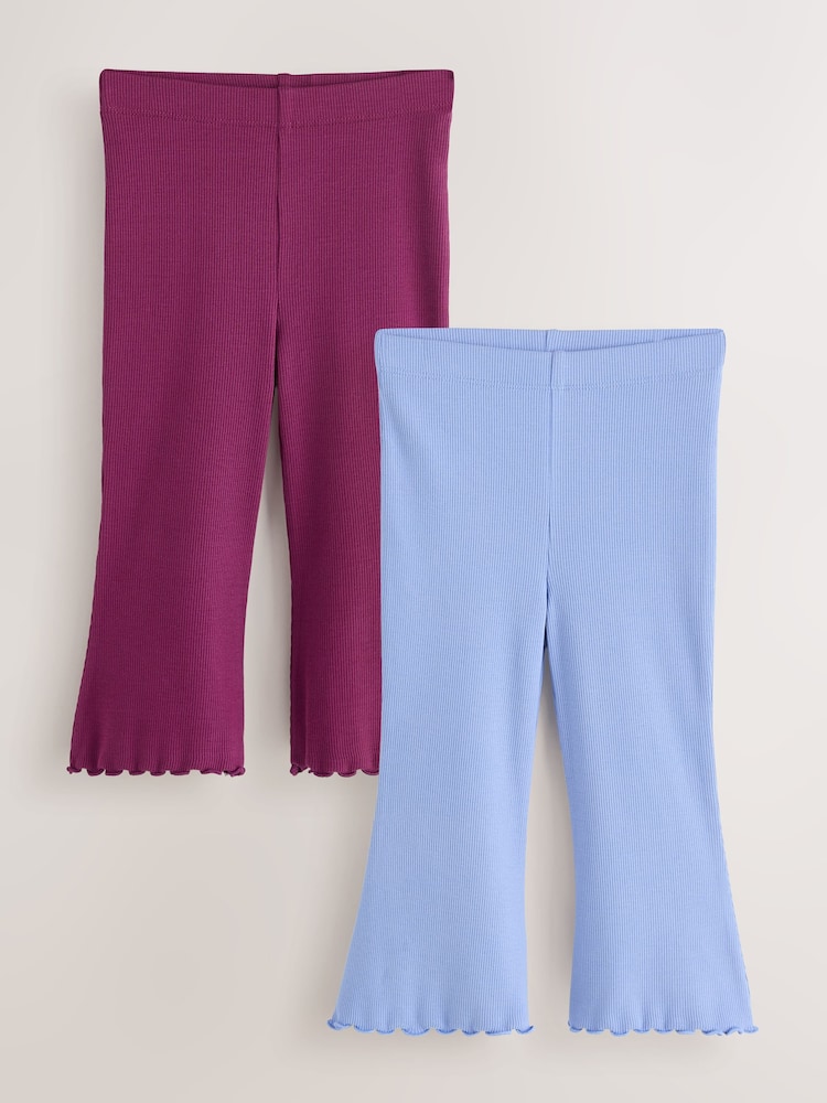 Burgundy Red Ribbed Flare Leggings (3mths-7yrs) - Image 1 of 10