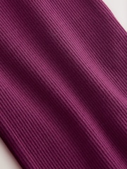 Burgundy Red Ribbed Flare Leggings (3mths-7yrs) - Image 10 of 10