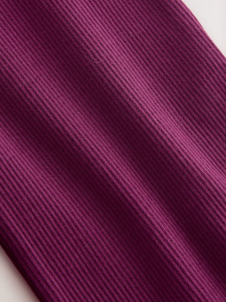 Burgundy Red Ribbed Flare Leggings (3mths-7yrs) - Image 10 of 10