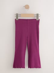 Burgundy Red Ribbed Flare Leggings (3mths-7yrs) - Image 7 of 10