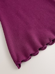 Burgundy Red Ribbed Flare Leggings (3mths-7yrs) - Image 9 of 10