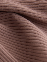 Chocolate Brown Ribbed Button Cuffed Leggings (3mths-7yrs) - Image 6 of 7