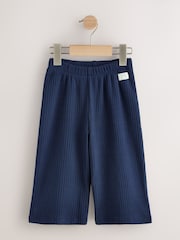 Navy Ribbed Wide Leg Trousers (3mths-7yrs) - Image 5 of 8