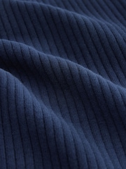 Navy Ribbed Wide Leg Trousers (3mths-7yrs) - Image 7 of 8