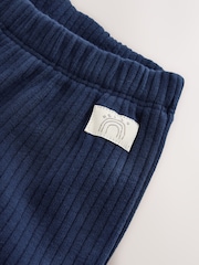 Navy Ribbed Wide Leg Trousers (3mths-7yrs) - Image 8 of 8
