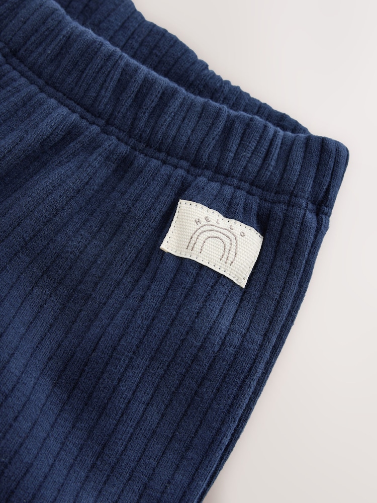 Navy Ribbed Wide Leg Trousers (3mths-7yrs) - Image 8 of 8 Navy Ribbed Wide Leg Trousers (3mths-7yrs) - Image 8 of 8