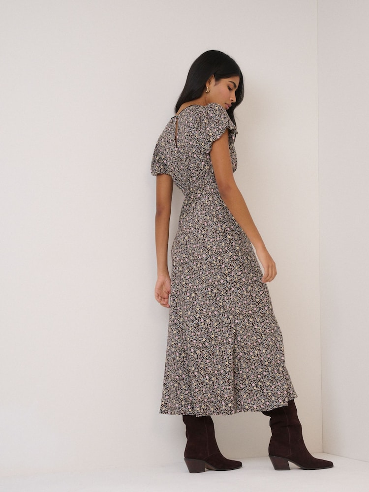 Nobodys Child Black Petite Sicily Midi Dress - Image 2 of 5