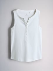 The Set 3 Pack Henley Rib Vest Chocolate brown/Taupe Brown/White - Image 3 of 6