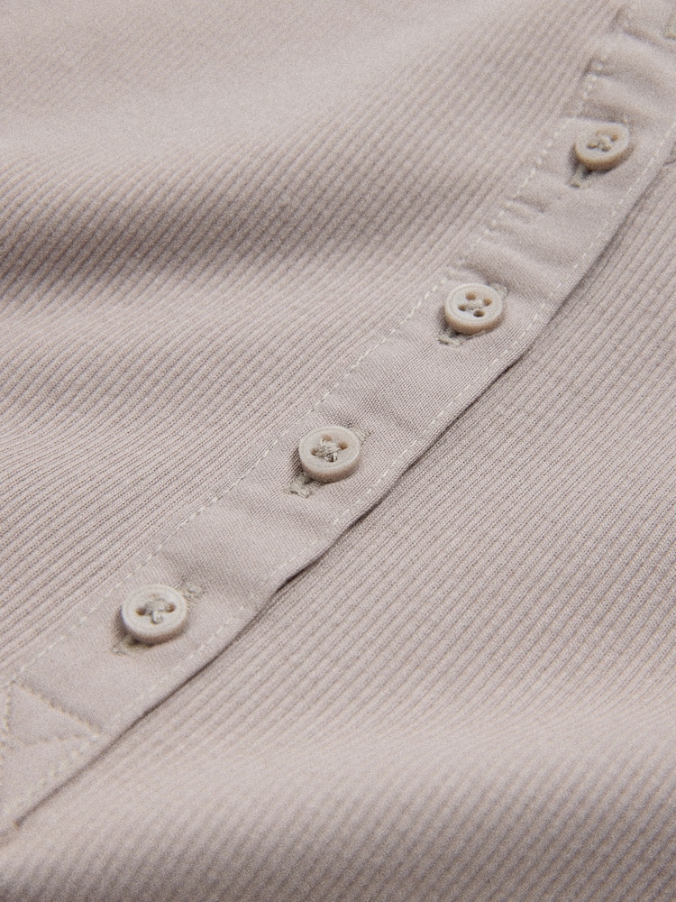 The Set 3 Pack Henley Rib Vest Chocolate brown/Taupe Brown/White - Image 6 of 6