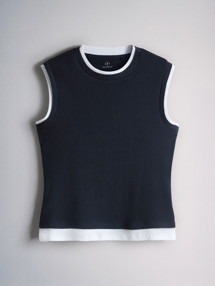 The Set 3 Pack Double Layer Vests Navy Blue/Light Blue/Red - Image 2 of 6