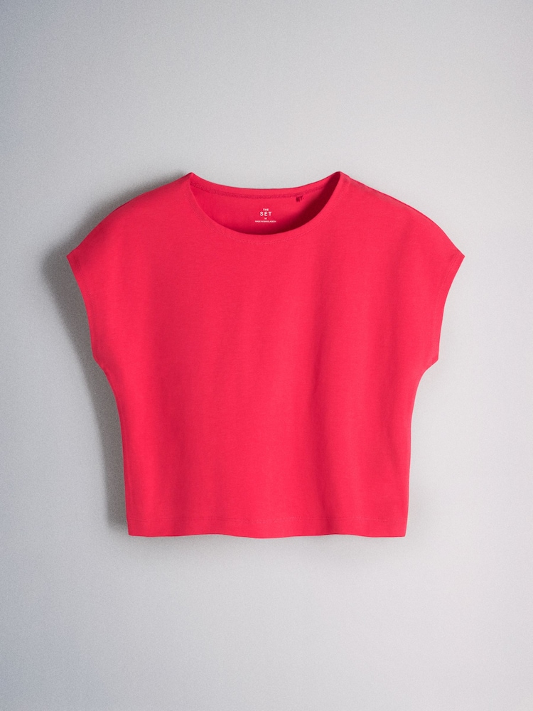 The Set 4 Pack Cap Sleeve Cropped T-Shirts Pink/Brown/Neutral/Cream - Image 2 of 7 The Set 4 Pack Cap Sleeve Cropped T-Shirts Pink/Brown/Neutral/Cream - Image 2 of 7