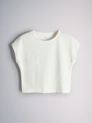 The Set 4 Pack Cap Sleeve Cropped T-Shirts Pink/Brown/Neutral/Cream - Image 3 of 7