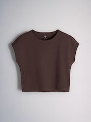 The Set 4 Pack Cap Sleeve Cropped T-Shirts Pink/Brown/Neutral/Cream - Image 5 of 7