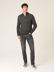 Gris antracita - Suéter de mezcla de merino con media cremallera Miles de Skopes - Imagen 1 de 5