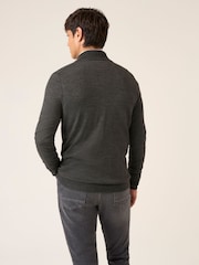 Gris antracita - Suéter de mezcla de merino con media cremallera Miles de Skopes - Imagen 3 de 5