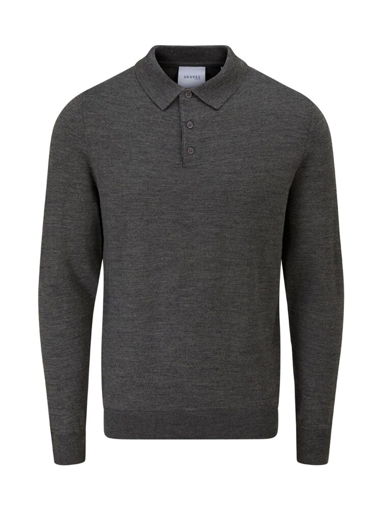Skopes Grey Brad Merino Blend Polo Shirt - Image 5 of 5