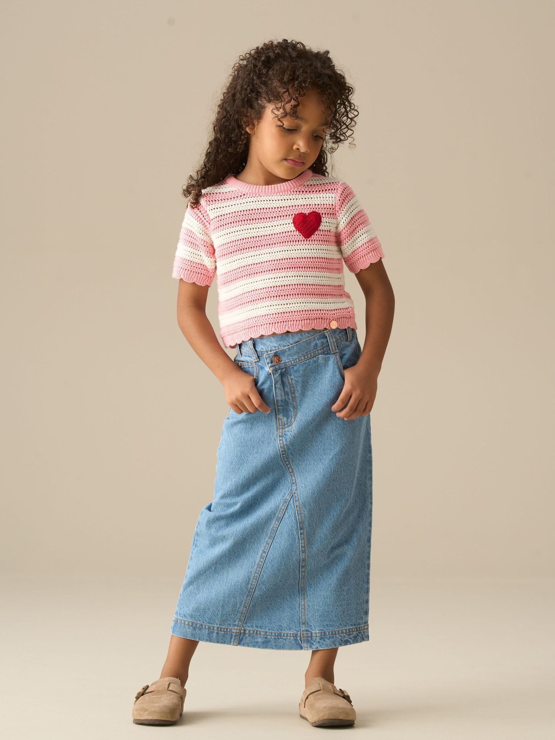 Buy Angel & Rocket Blue Kendal Asymmetric Waist Denim Midi Skirt