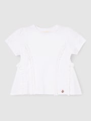 Angel & Rocket White Pippa Woven Peplum Ruffle T-Shirts - Image 1 of 3