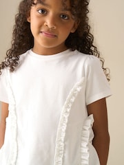 Angel & Rocket White Pippa Woven Peplum Ruffle T-Shirts - Image 2 of 6