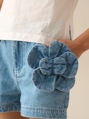 Angel & Rocket Blue Eden 3D Flower Denim Shorts - Image 3 of 7