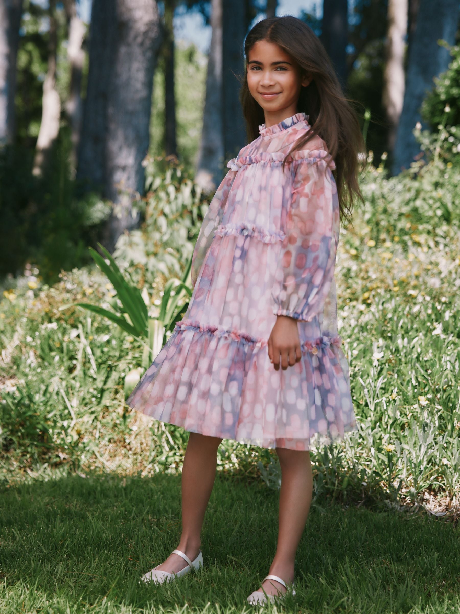 Buy Angel & Rocket Pink Cara Printed Swing Mesh Dress from Next USA