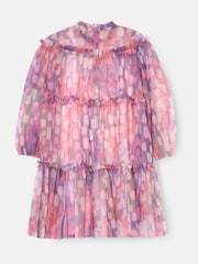 Angel & Rocket Pink Cara Printed Swing Mesh Dress - Image 16 of 17