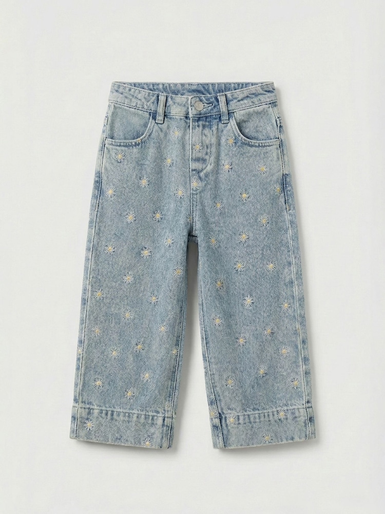 Angel & Rocket Kiki Embroidered Daisy Wide Leg Jeans - 圖片 1,共 2 Angel & Rocket Kiki Embroidered Daisy Wide Leg Jeans - 圖片 1,共 2