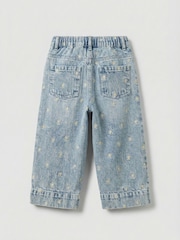 Angel & Rocket Blue Kiki Embroidered Daisy Wide Leg Jeans - Image 5 of 5