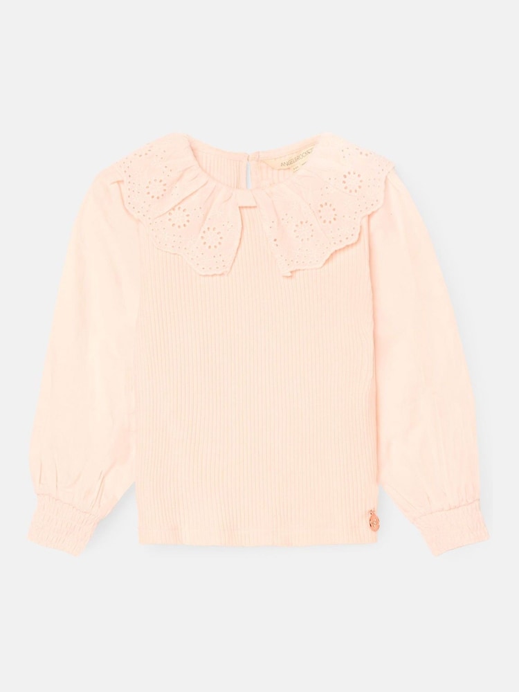 Angel & Rocket Pink Elise Bow Collar Long Sleeve Blouse - Image 1 of 3 Angel & Rocket Pink Elise Bow Collar Long Sleeve Blouse - Image 1 of 3