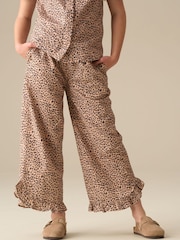 Angel & Rocket Erika Leopard Frill Hem Trousers - صورة 1 من 8