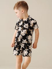 Angel & Rocket Black Finn Palm Leaf Shorts - Image 1 of 3