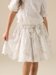 Angel & Rocket White Dalhia Floral Embroidered Skirt - Image 1 of 6