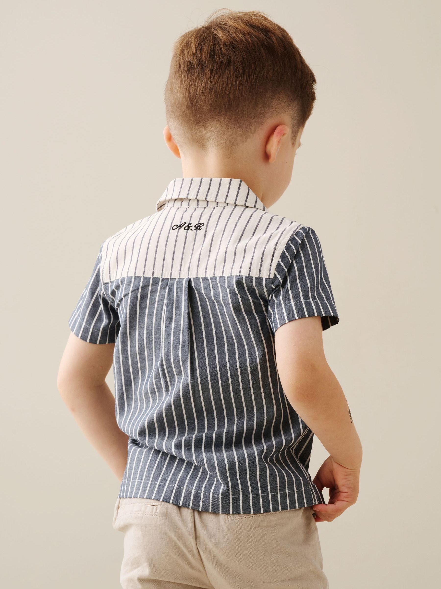 Buy Angel & Rocket Black Cesar Cut & Sew Short Sleeve Shirt from