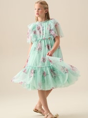 Angel & Rocket Green Rosa Floral Mesh Dress - Image 4 of 8