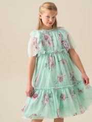 Angel & Rocket Green Rosa Floral Mesh Dress - Image 5 of 8