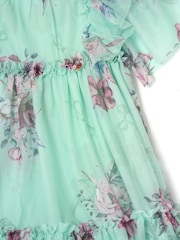 Angel & Rocket Green Rosa Floral Mesh Dress - Image 8 of 8