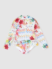 Angel & Rocket Cream Cove Sunsafe Long Sleeve Swimsuit - Image 1 of 3