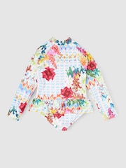 Angel & Rocket Cream Cove Sunsafe Long Sleeve Swimsuit - Image 2 of 3